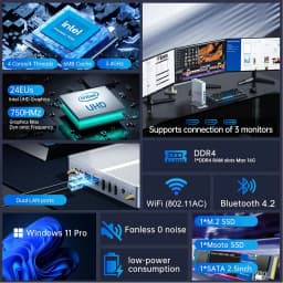 Topton M4 Fanless Silent Mini PC Intel N100 N95 Dual LAN 3x Storage 3x4K UHD Firewall NAS Office Industrial Computer Windows 11