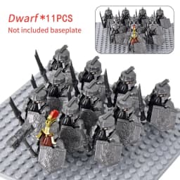 MOC Medieval Dwarf Warrior Elves Knights LOTR Figures Building Blocks Accessories Armor Shield LOTR DIY Toys for Children Gift