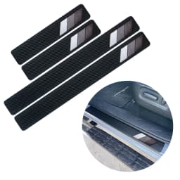 4x For Toyota Accessory Tri-Color Car Door Sill Waterproof Carbon Fiber Sticker for Toyota 4Runner RAV4 Camry Highlander Tundra