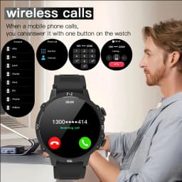 Men's Smartwatch, for iPhone and for Android Systems, Equipped with a TFT Display and LED Flashlight, Supports Multiple Sports