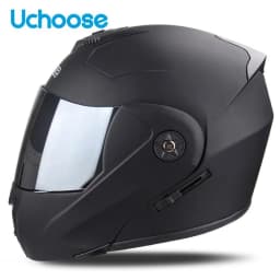 Uchoose Unisex Motorcycle Helmet DOT Certification Double Lens Cross Section Helmet Safety Modular Flip Helm Helmet With Visor