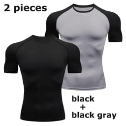 Men's Compression Shirts Summer Short Sleeves Tees T-shirt Gym Workout Fitness Running Tops Undershirts Baselayer Sportswear