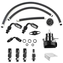 Adjustable FPR AN6 Fitting EFI Fuel Pressure Regulator For 7MGTE MKIII with Hose Line Fittings Oil 100psi Gauge Universal