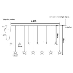 3.5m 138 LED Icicle Star Fairy Lights String Lantern Wreath Curtain Star Wedding Home Christmas Party New Year Decoration Lamp