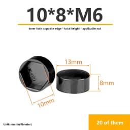 20Pcs Hexagonal Nut Flat Head Plastic Protective Cap External Hexagonal Screw Low Head Decorative Cap Dust-Proof Cover