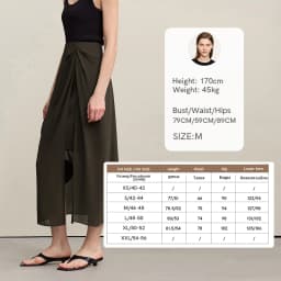 Amii Women's Skirt 2026 Summer Elegant Chiffon Midi Skirt Pleated Side Slit Office Casual Versatile Women's Clothing 12612002