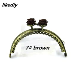1 Piece 8.5 CM Antique Bronze Rose Head Metal Purse Frame Semicircle Kiss Clasp Lace DIY Bag Accessories