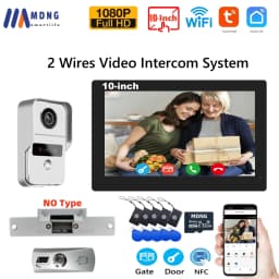 10 Inch Tuya Smart Wifi Video Intercom Doorbell with Electric Strike Lock 1080P 2 Wires Video Doorphone System Wireless for Home