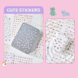 32Pcs Cute Cartoon Small Label PET Stickers, Animal/Fruit Pattern, for Journal Marking Gift Tag DIY Craft Decor
