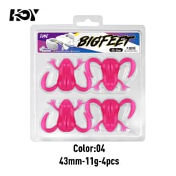 Kingdom 4pcs High Elastic TPE Frog Fishing Bait 34mm 6.2g 43mm 11g Floating Silicone Swimbait Bass Lure For Freshwater Fishing