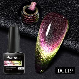 Mtssii 7ML Black Crystal Cat Magnetic Gel Sparkling Glitter Gel Nail Polish Semi Permanent UV Gel Nail Art No Need Base Color
