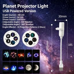 Mini USB Galaxy Star Projector Night Light 5/10/15 Patterns Clear Image With Film Starry Sky Ambient Light For Bedroom Car Decor