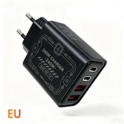 240W GAN Mechanical Multi-Port Fast Charger Portable Travel Power Adapter EU US Plug Widely Compatible with Multiple Devices