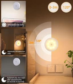 Night Light With Motion Sensor 1000mAh Battery Rechargeable Cabinet Lamp Magnetic For Bedroom Bedside Table Kitchen Light