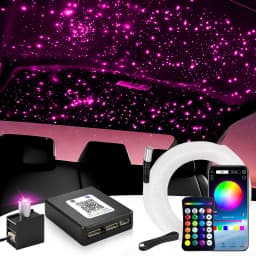 14W Split Starlight Headliner Kit, Fiber Optic RGBW Star Lights for Car Roof Ceiling with 1/2/4 Light Heads, APP/Remote Control, Static 10 Colors