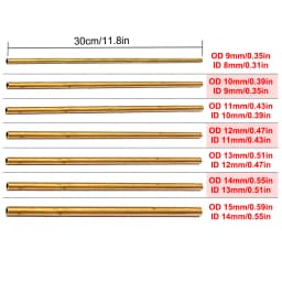 Brass Tubes DIY Pipe Round Diameter 2/3/4/5/6/7/8/9/10/12mm Length 300mm Long 0.5mm Wall Brass Tube Modelmaking Rod Cutting Tool