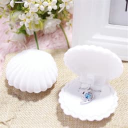 Ocean Style Shell-shaped Jewelry Box for Rings Earrings 4 Colors Options Made of High Level Flannel