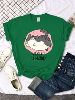 Chubby Little Gray Cat Cute Print T-Shirt Woman Kawaii Cartoon Blouses Women Fashion oversize Harajuku Shirt Funny Girl T Shirts