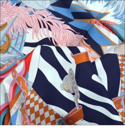 Pink Decorative Silk Scarf 90*90 Silk Satin Wrap Scarf Screen Printing Process Hand-Crimped Edges "M90F275-2"