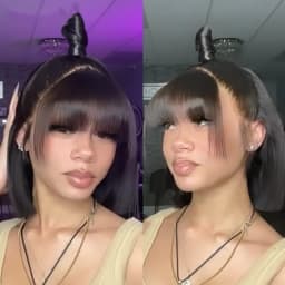 Short Straight Bob Lace Front Wig With Bangs Peruvian Human Hair Bob Wigs For Women Brazilian Remy Hair Easy Part Lace Bob Wig