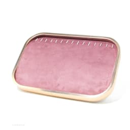 Pink Beige Gray Premium Metal Edge Inside Velvet Jewelry Tray Necklaces Rings Pendants Bracelets Storage and Display Tray