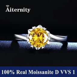 100% Real Moissanite Ring Adjustable Size S925 Sliver D VVS1 Pass Diamond Tester Pen GRA Certificate 18K Plating Rings for Women
