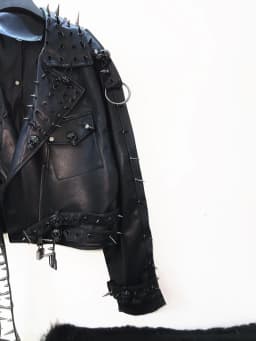 Unique Leather jacket y2k Leather jacket Gothic Leather jacket Punk Leather jacket Hiphop Leather jacket rivet Leather jacket