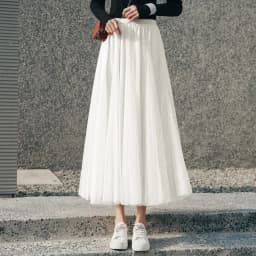 Hot Women Mesh Elastic Tutu Skirt Beach Spring Summer Korean High Waist Fashion Pleated Long Skirt Black White Tulle Skirts