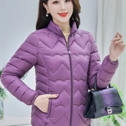 Slimming Short down Cotton Jacket for Mom Autumn Winter Fashionable Lightweight Elderly Women's Clothing Large Size Coat