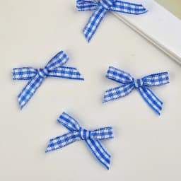 50Pcs/Lot Mini Plaid Stain Ribbon Bow Checkered Gingham Bow For DIY Sewing Crafts Wedding Decoration Hairpin Garment Accessories
