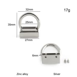 10/50/100PCS Metal Bag Side Hanger Square Ring For Handbag Strap Side Carabiner Clip Hook Chain Connector Buckle Accessories