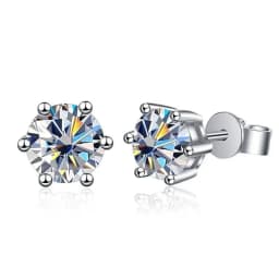TY D Color Brilliant Round Cut Lab Moissanite Dia Stud Earrings For Women 925 Sterling Silver Plated Wedding Fine Jewelry Gift