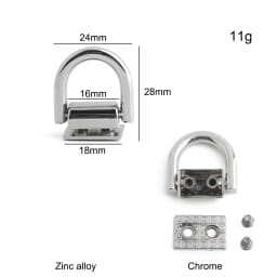 10/50/100PCS Metal Bag Side Hanger Square Ring For Handbag Strap Side Carabiner Clip Hook Chain Connector Buckle Accessories