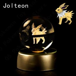Pokemon 3D Crystal Ball Pikachu Gengar Mew Mewtwo Figurines Lamp Base Pokeball 3D Pokemon Glass Ball Statue Birthday Gift
