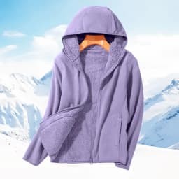 Zip-up Hooded Double-sided Wear Flannel Sweatshirt Women Thick Slim Fleece-lined Jacket Outdoor Sports Y2k Autumn Winter Coat