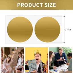50pcs/ Pack 2" Inch, 50mm Gold Silver Scratch Off Stickers Labels for Lottery Tickets DIY Raffle Card Creating