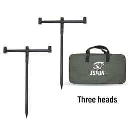 JSFUN Carp Fishing Tackle Rod Pod Set With Bag 2 Set Bank Sticks 2/3 Head Rod Buzz Bars Fishing Rod Holder Set