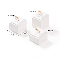 Window Jewelry Ring Holder Stand Show Counter Cabinet Display Tray Insert Jewellery Ring Storage White Leather Presentation Rack