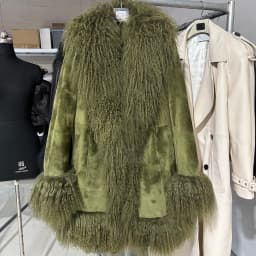 YOLOAgain Mongolia Sheep Fur Jacket Women Real Leather Coat Suede Jacket