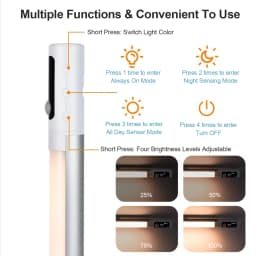LED Digital Display Motion Sensor Night Light Type C Rechargeable Closet Light Magnetic Sensor Lamp For Cabinet Kitchen Lighting