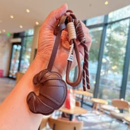 New Braided Rope Croissant Keychain Heart Shape Mobile Phone Chocolate Bag Pendant Charms Ornaments Gifts