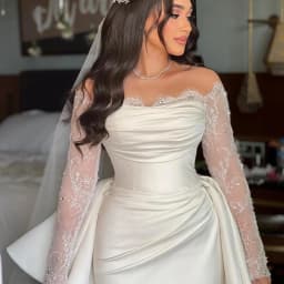 Elegant Wedding Dresses for Woman Customized Off The Shoulder Lace Long Sleeve Boho Beach Bridal Gowns Wedding Party Dress 2026