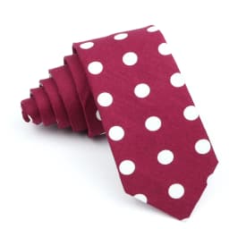 Cotton Men's Dots Neck Tie Classic Skinny Tie For Men Red Pink Black White Wedding Party Fashion Casual Man Business Cravat Gift