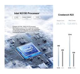 Chatreey T9 Mini PC Intel N3150 WIFI5 Windows 11 Ultra Small Pocket Computer Dual SSD Type-C 2K 60Hz RGB