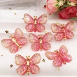Resin Shiny Colorful Crystal Butterflies Flatback Rhinestone 1 Hole Appliques Ornaments 10pcs Home Figurines decor Crafts