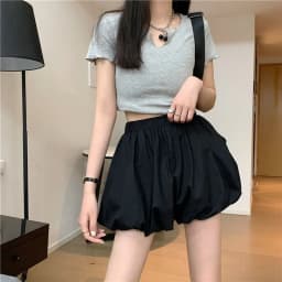 Lucyever 2025 Spring Fluffy Bloomer Shorts for Women Solid High Waist Loose Cute Shorts Female Korean All Match Short Pants