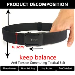 TUSHI Brand 4.3CM Wide double-layer reinforced automatic buckle training quick hanging pistol belt Mens nylon outdoor leisure