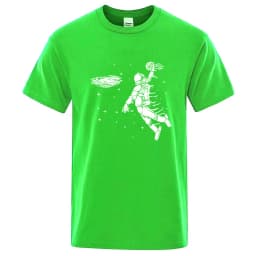 Summer Men T-shirt High Quality Blend Cotton Funny Astronaut Print Casual Loose Cool Men Casual Loose O-neck Men Tshirt Tee Top