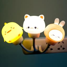 GGbingo USB/ Remote Control Night Light LED Cute Cartoon Bear Chick Kitten Night Light for Baby Kid Bedroom Decor Bedside Light