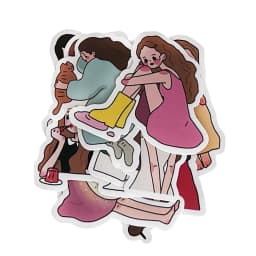 22pcs Cute Girl's Daily Notebook Sticker Material Set with Characters Ins Wind Salt Department of Japan Korea Decoration.